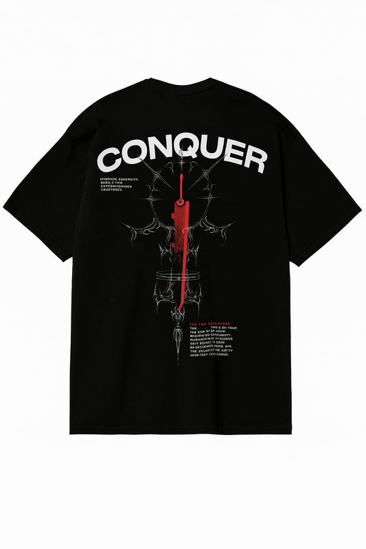Conquer Graphic Oversized T-Shirt – 100% Cotton